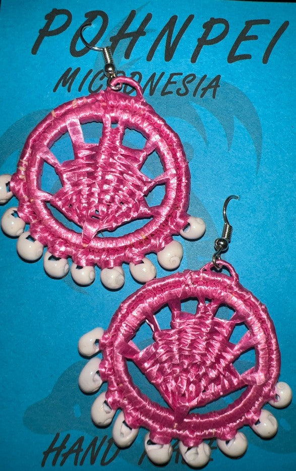 Earring - Pink Fan